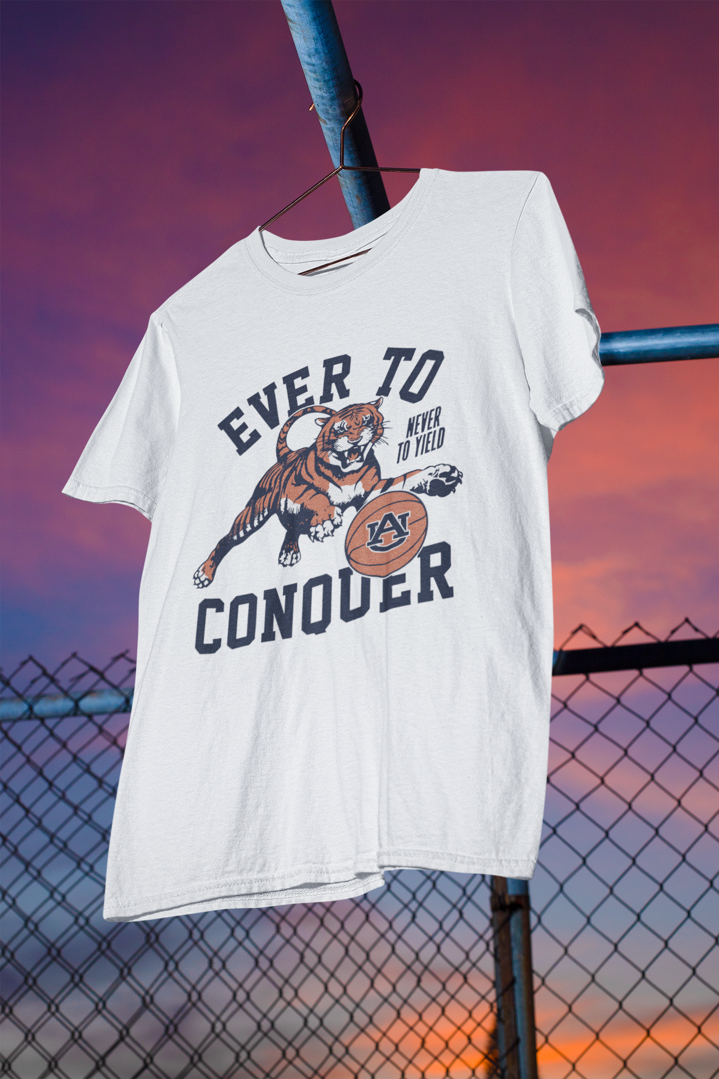 Auburn “Ever to Conquer” Vintage Tiger Tee – Official Tigers Spirit Shirt