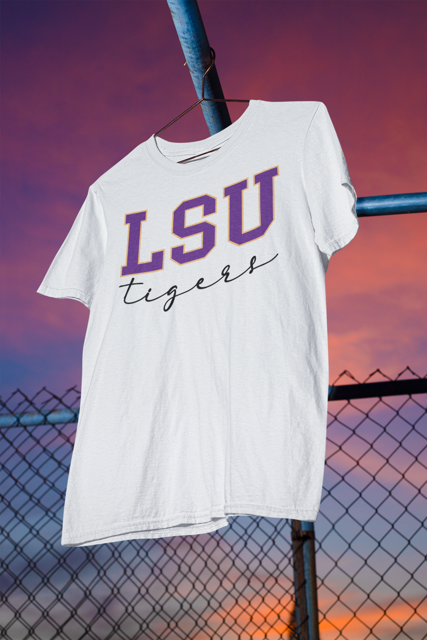 LSU Tigers Script Tee – Classic Purple & Gold Louisiana Spirit Shirt