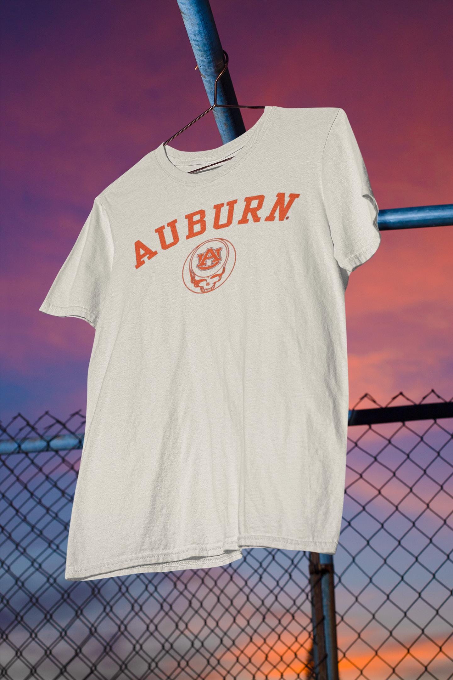 Auburn Tigers T-Shirt: Vintage Skull Design, Comfort Colors Tee